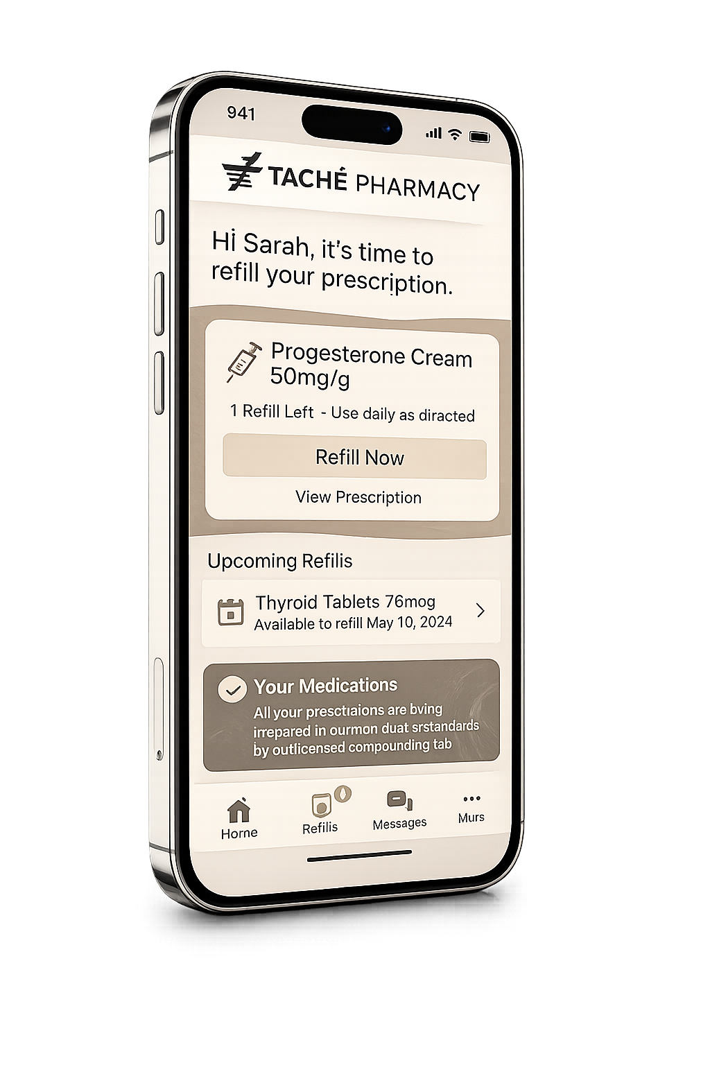 Taché Pharmacy refill app preview